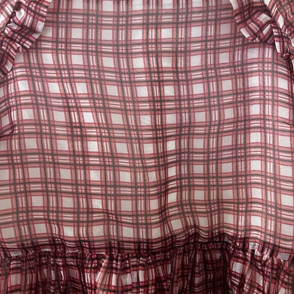 Crewcuts J.Crew Girl's Fairy-Tale Dress in Organza Plaid Ivory Vibrant Flame 12 - Picture 6 of 13